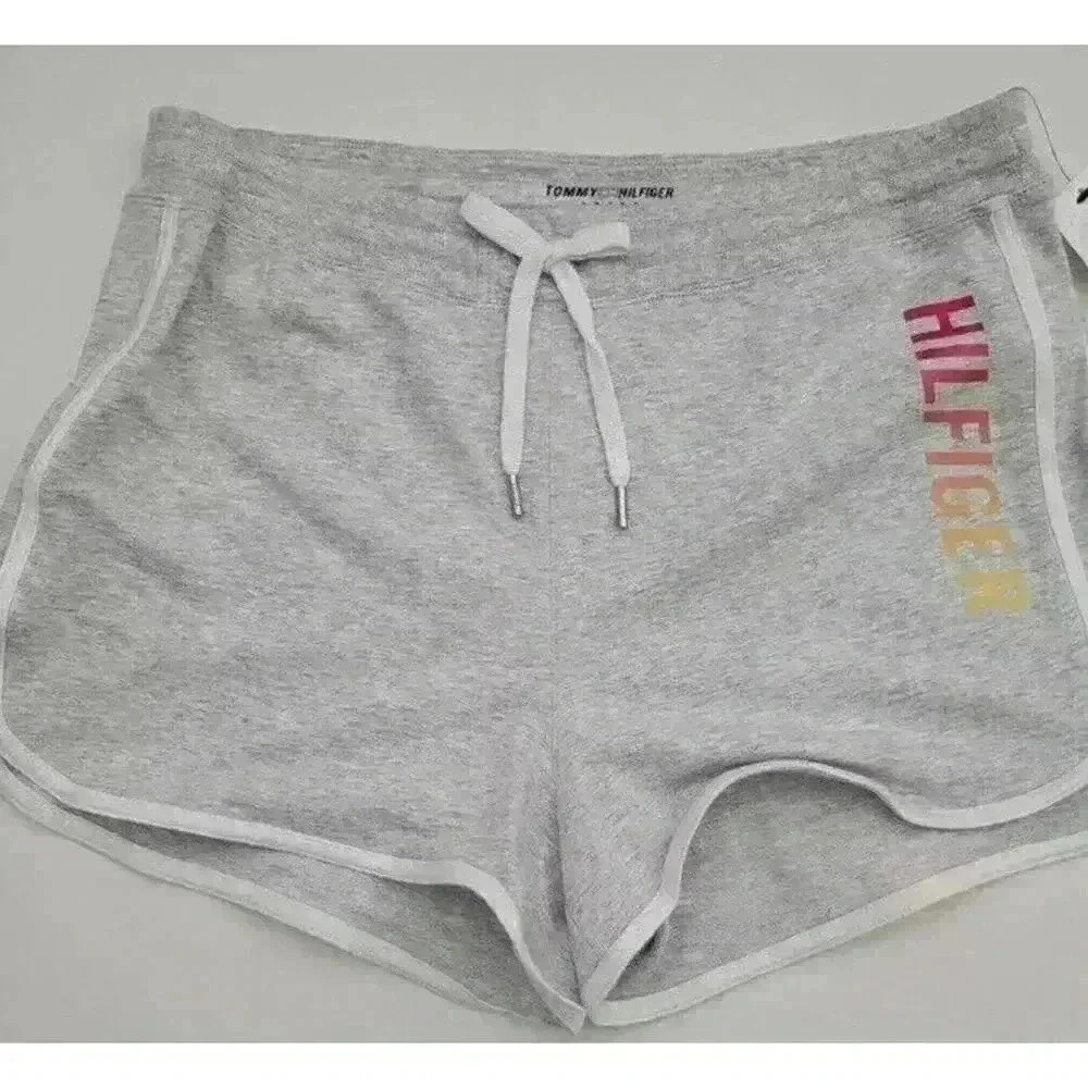 Tommy Hilfiger Womens Dolphin Running Shorts Grey With Logo Size S